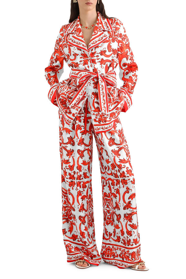 Majolica-Print Silk Vanity Shirt