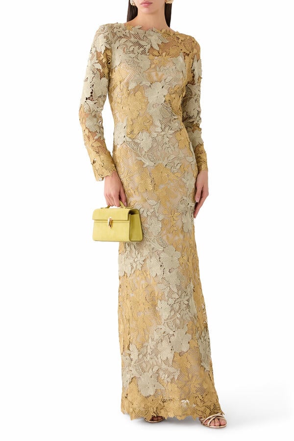 Hibiscus Guipure Gown