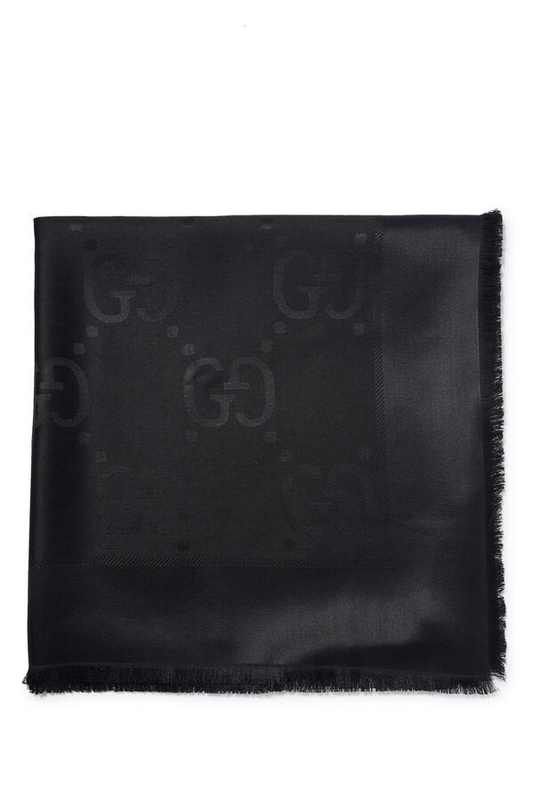 GG Jacquard Silk Wool Shawl