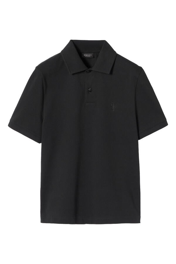 Cotton Piqué Polo Shirt with Embroidery