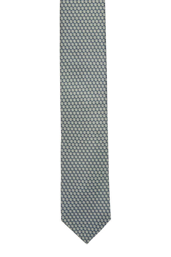 Geometric Print Silk Tie