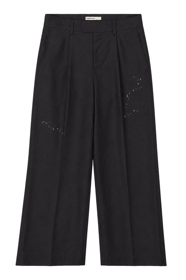 Lazy Denim Pleated Trousers