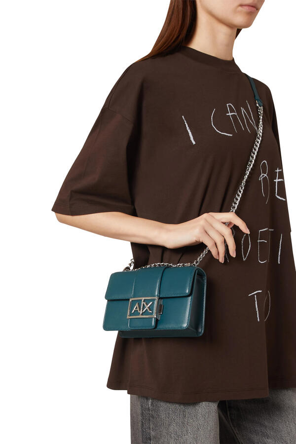 Metal Logo Shoulder Bag
