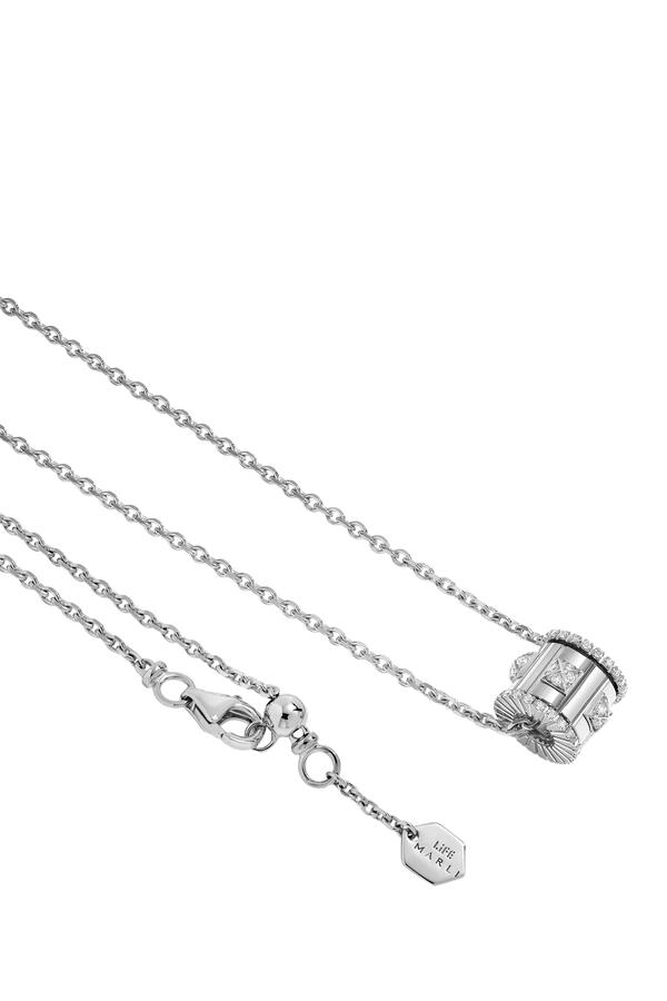 LIFE Full Diamond Spinning Pendant Necklace, 18k White Gold & Diamonds