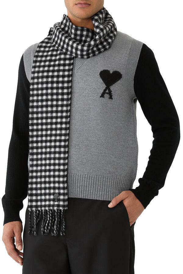 Checkered Wool Scarf