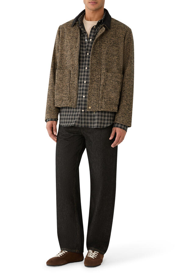 Contrast Collar Boxy Jacket