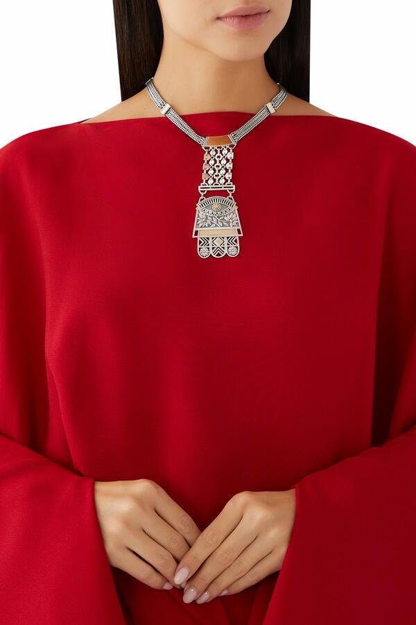 Mamluki Kaf Necklace, 18K Gold & Sterling Silver