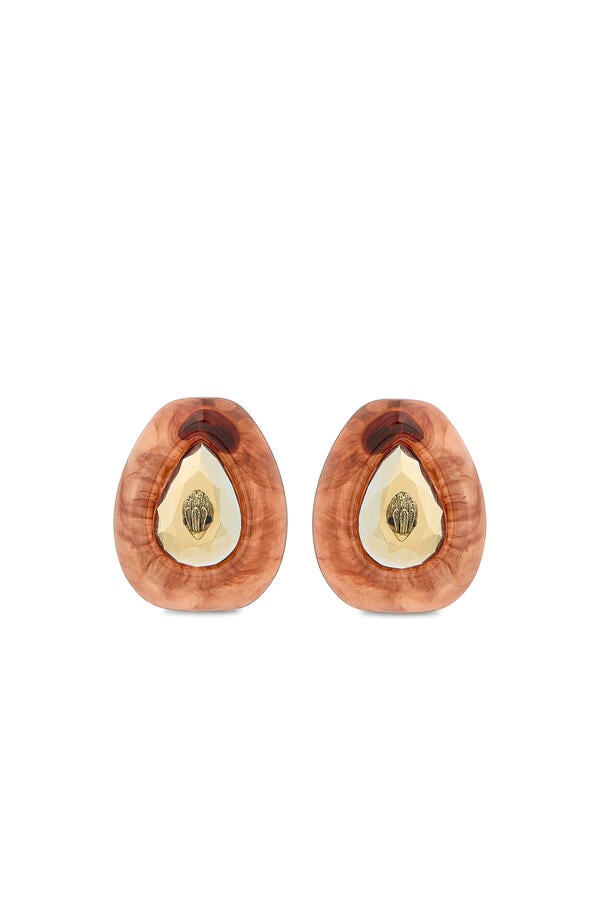 Ophelia Stud Earrings, Brass & Glass Crystal