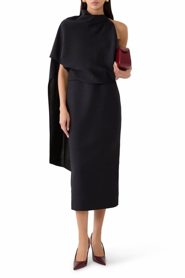 Draped Open Back Dress