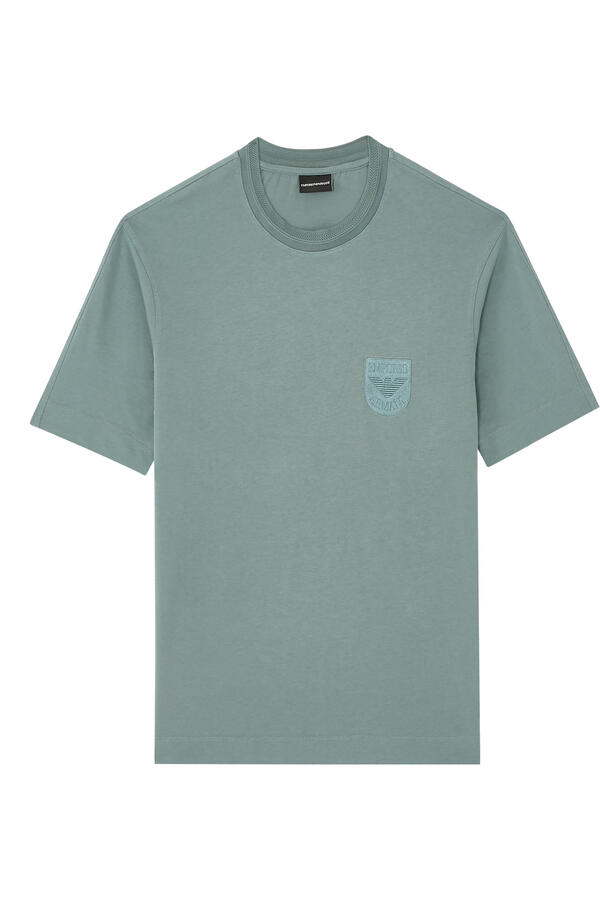 Heavy Jersey T-Shirt with Shield Embroidery