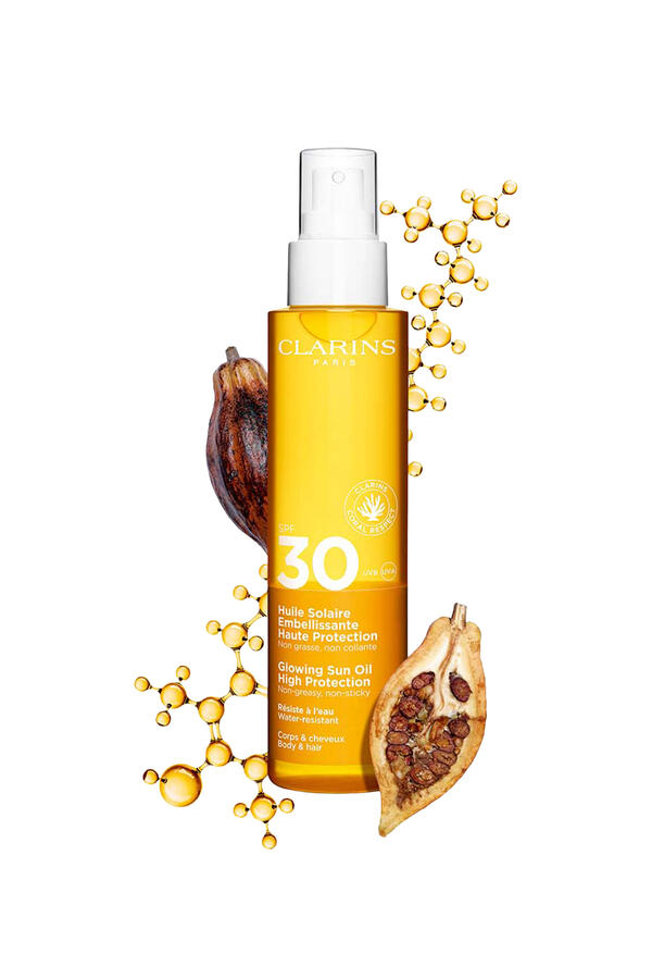 زيت للحماية من الشمس والحصول على بشرة متوهجة مع عامل الحماية SPF30