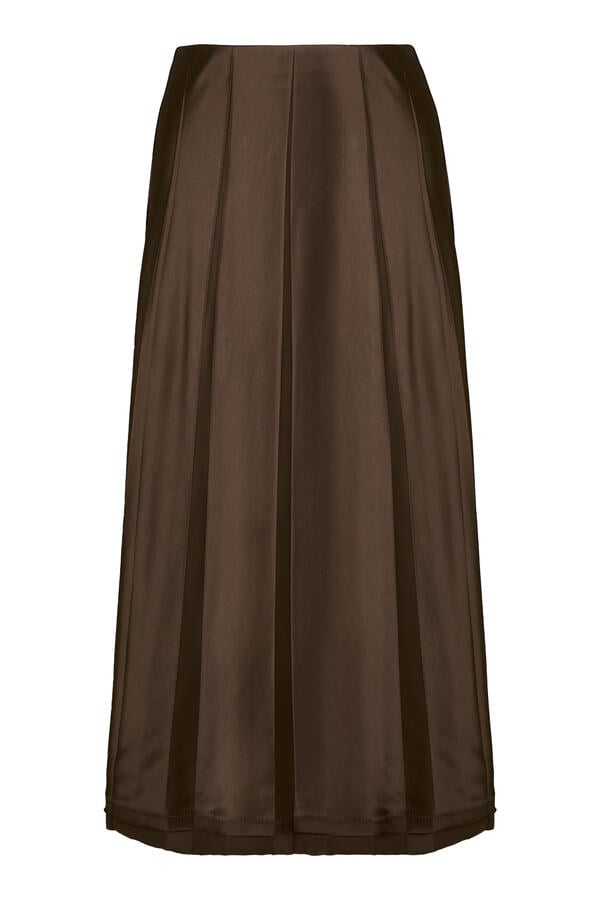 Raw-Edge Satin Skirt