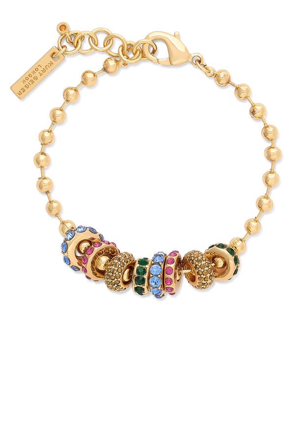 Sloane Bracelet, Brass & Gem Charms