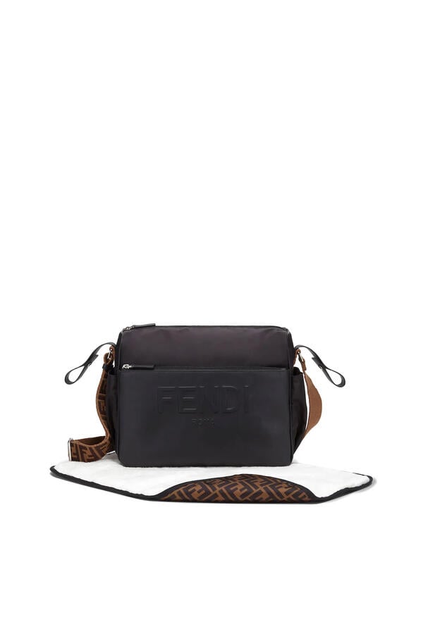 Leather And Nylon Diaper Bag