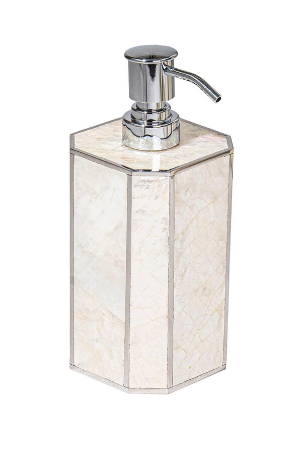 Crackled Mother of Pearl Shell Liquid Dispenser