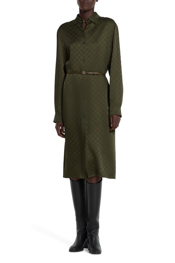 GG Satin Shirt Dress