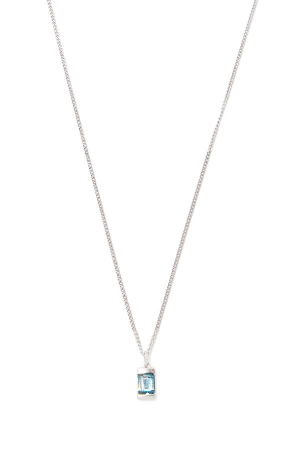 Valor Pendant Necklace, Sterling Silver & Blue Topaz