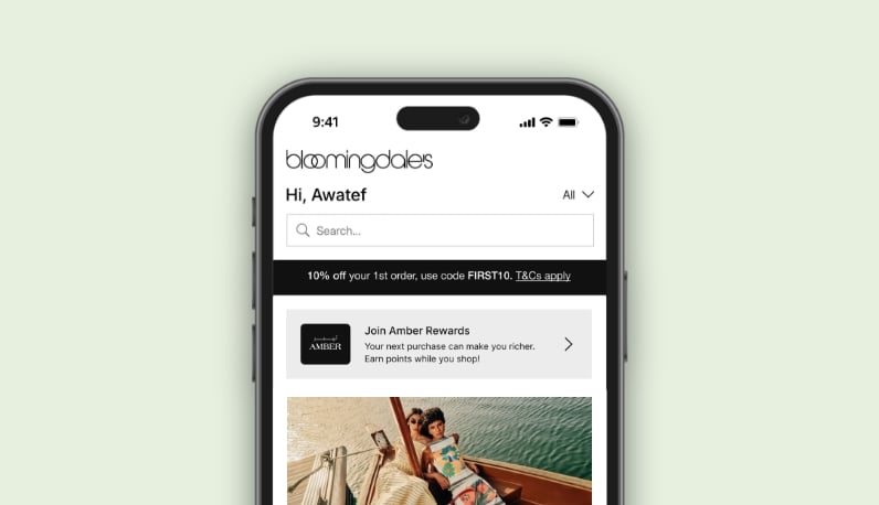 Sign up to Amber in the app