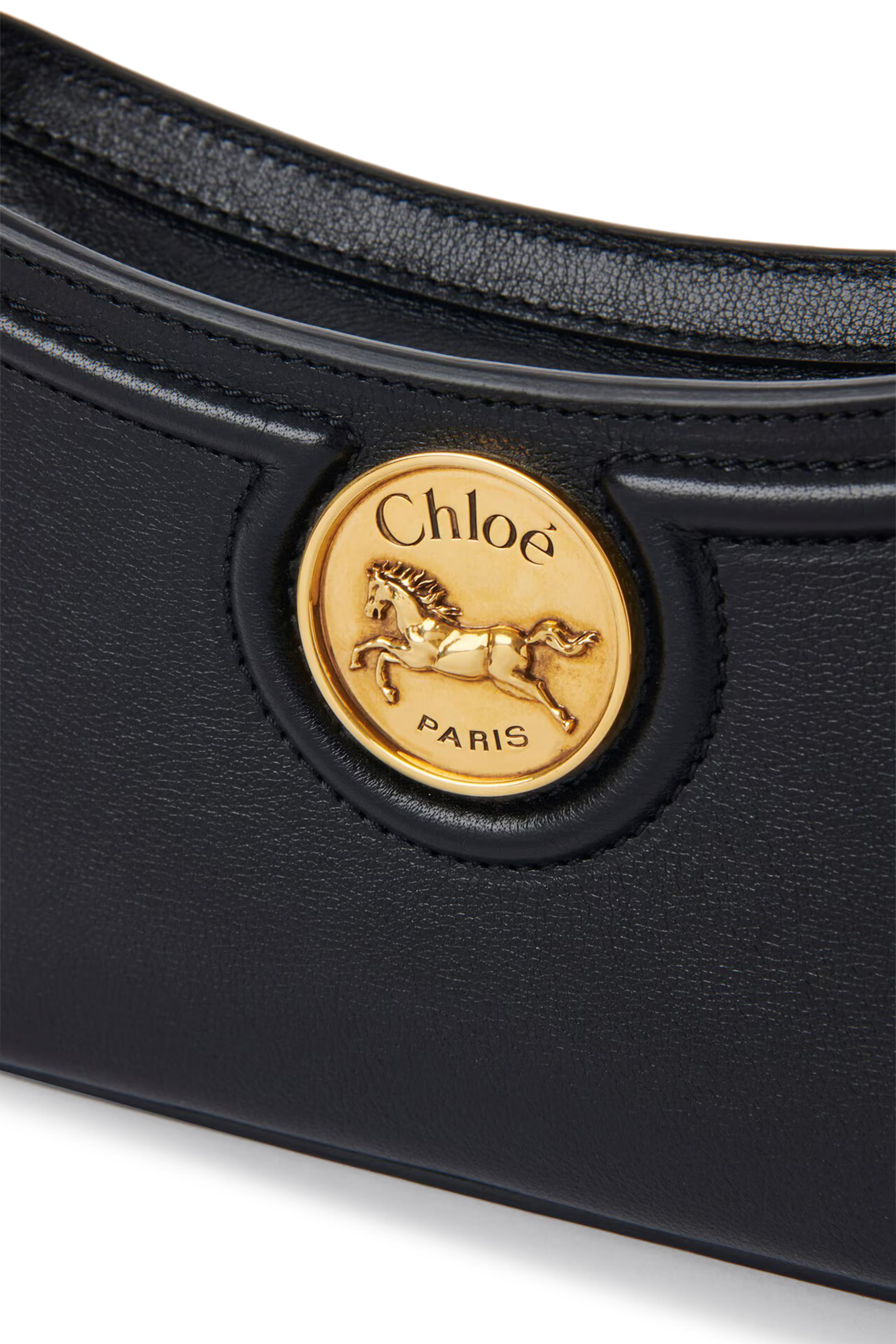 Horse Medal Shoulder Bag in Grained Leather