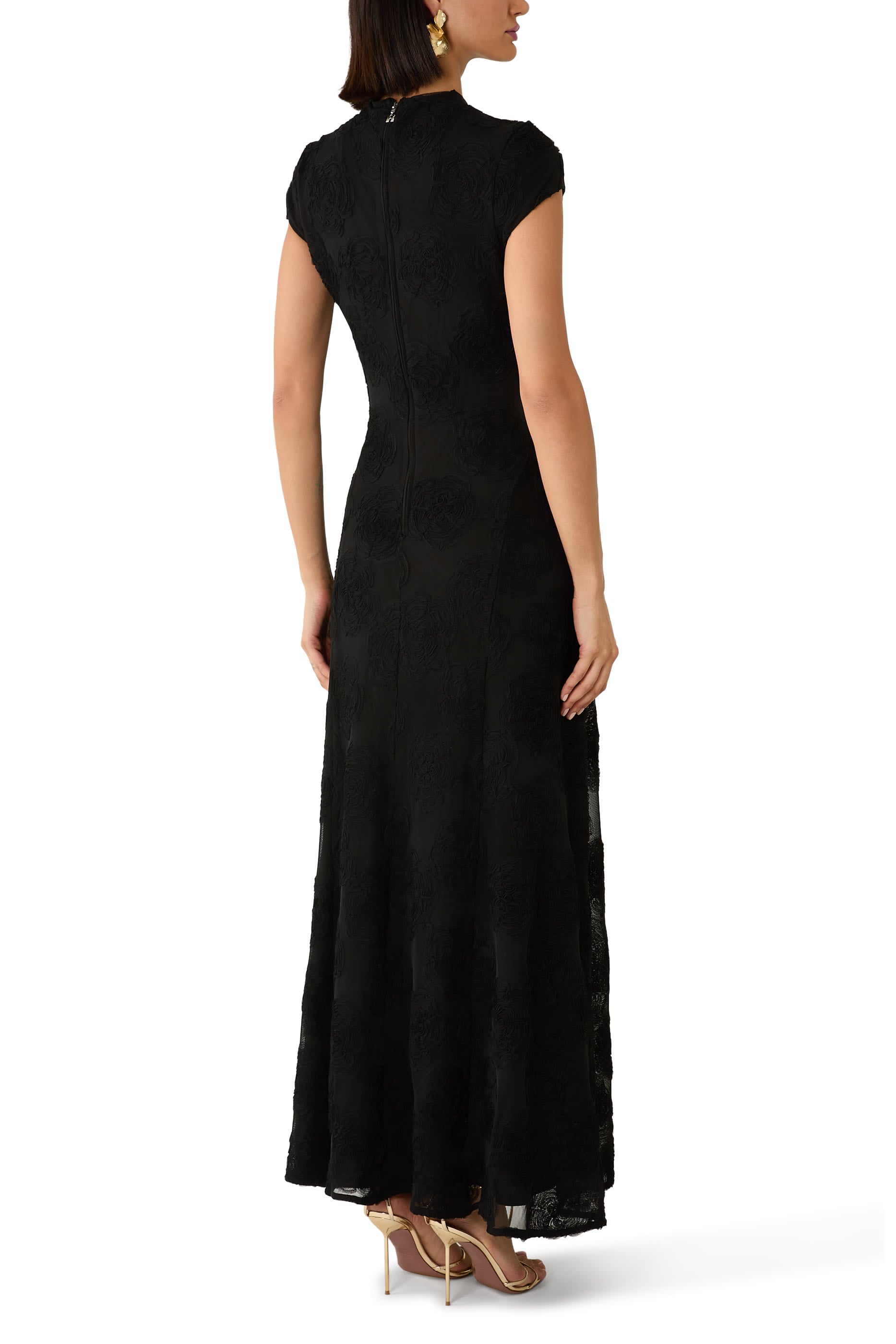 Flower Mesh Maxi Dress