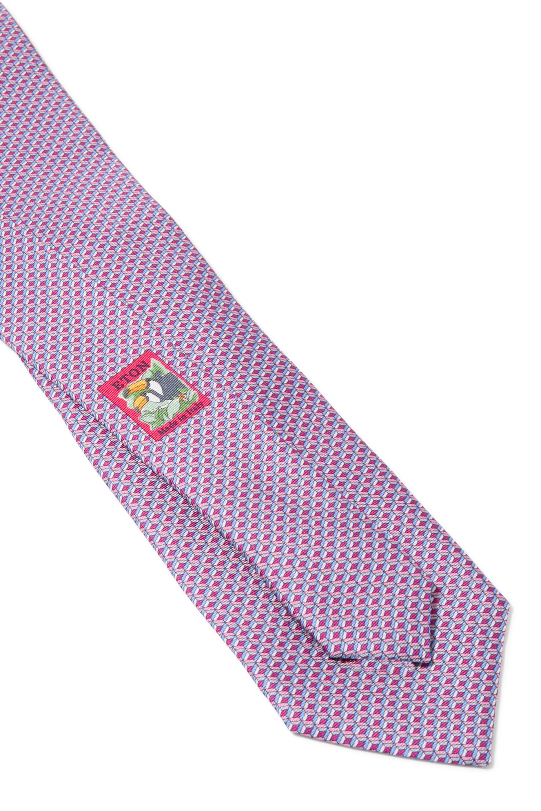 Geometric Print Silk Tie