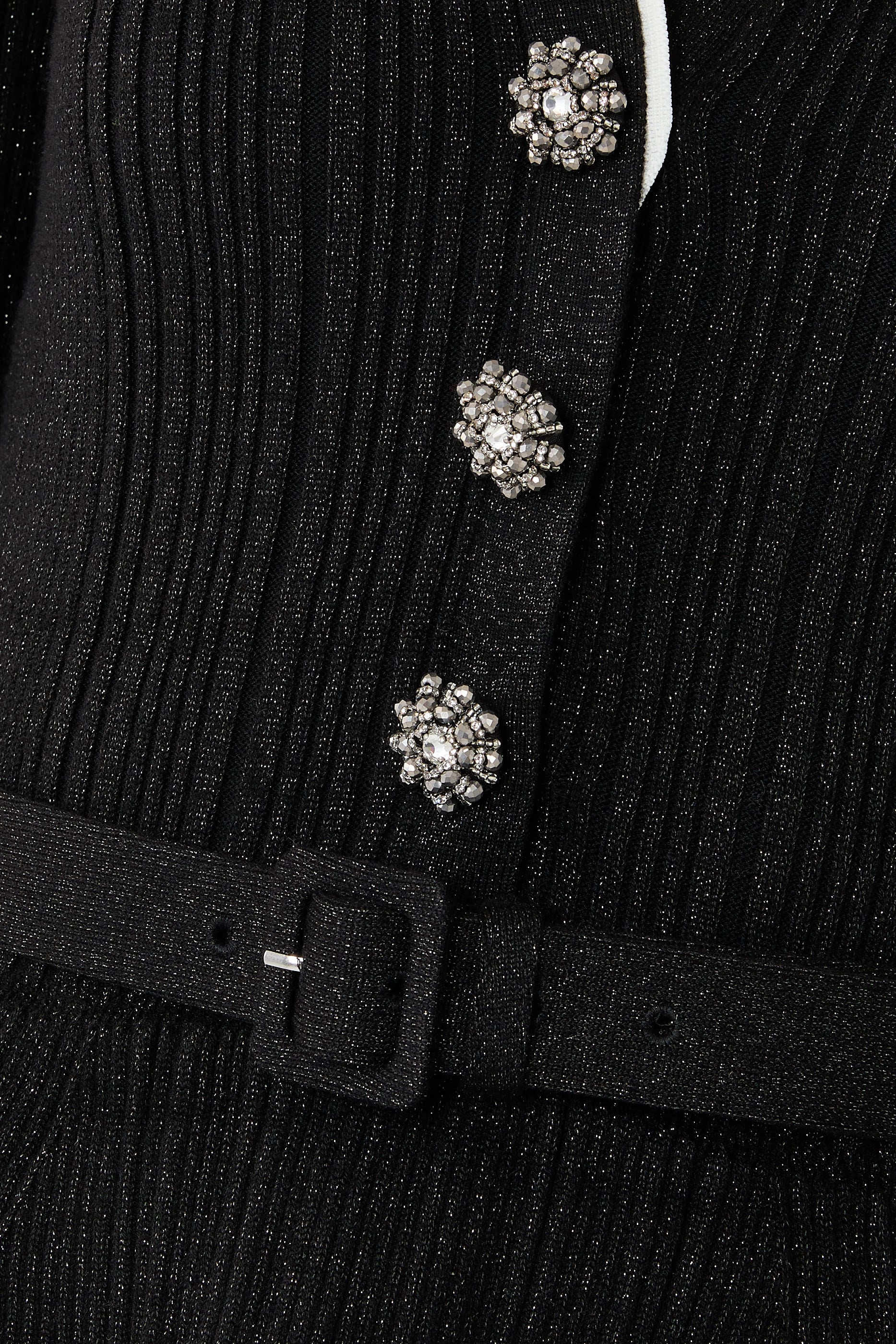 Lurex Rib Knit Midi Dress