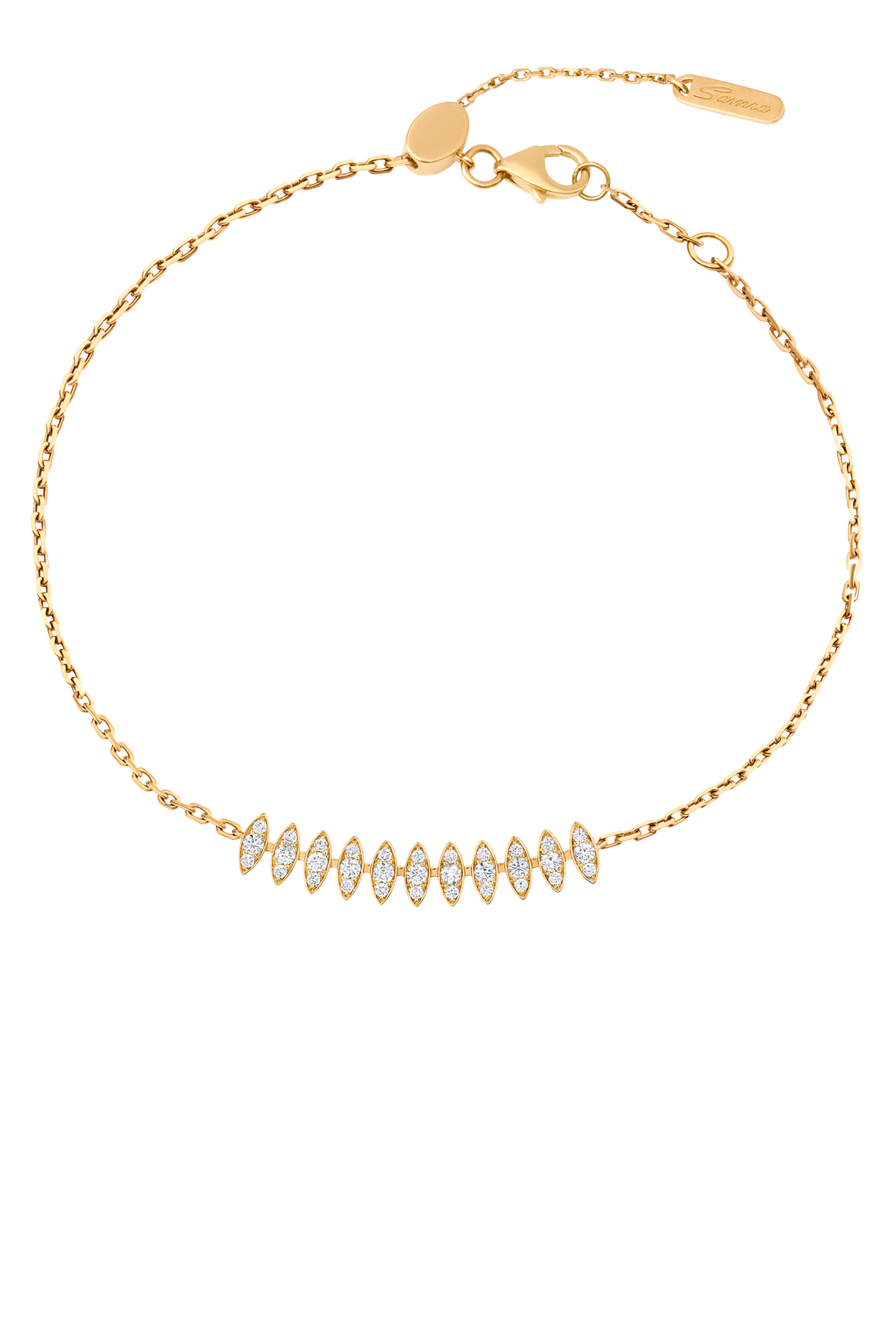 Barq Marquise Large Bracelet, 18K Yellow Gold & Diamonds