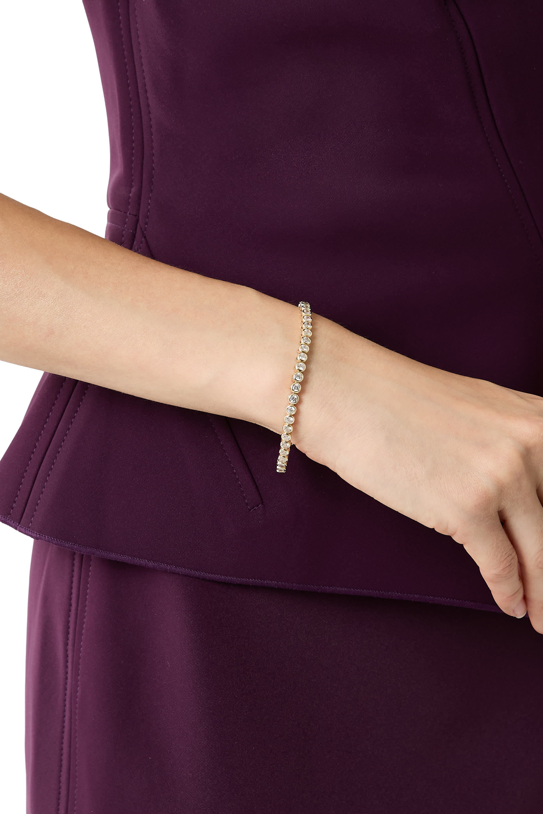 Round Bezel Set CZ Bracelet