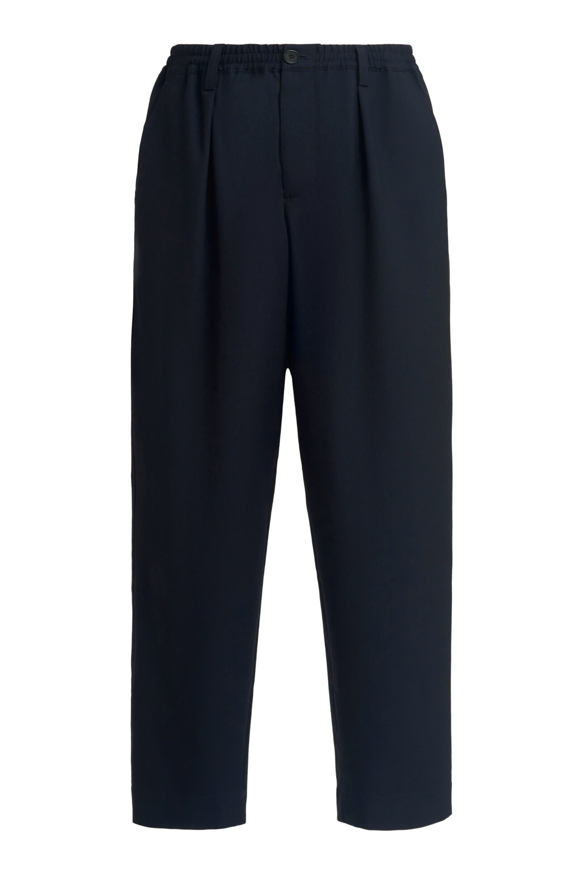 Tropical Wool Trousers with Drawstring Waist