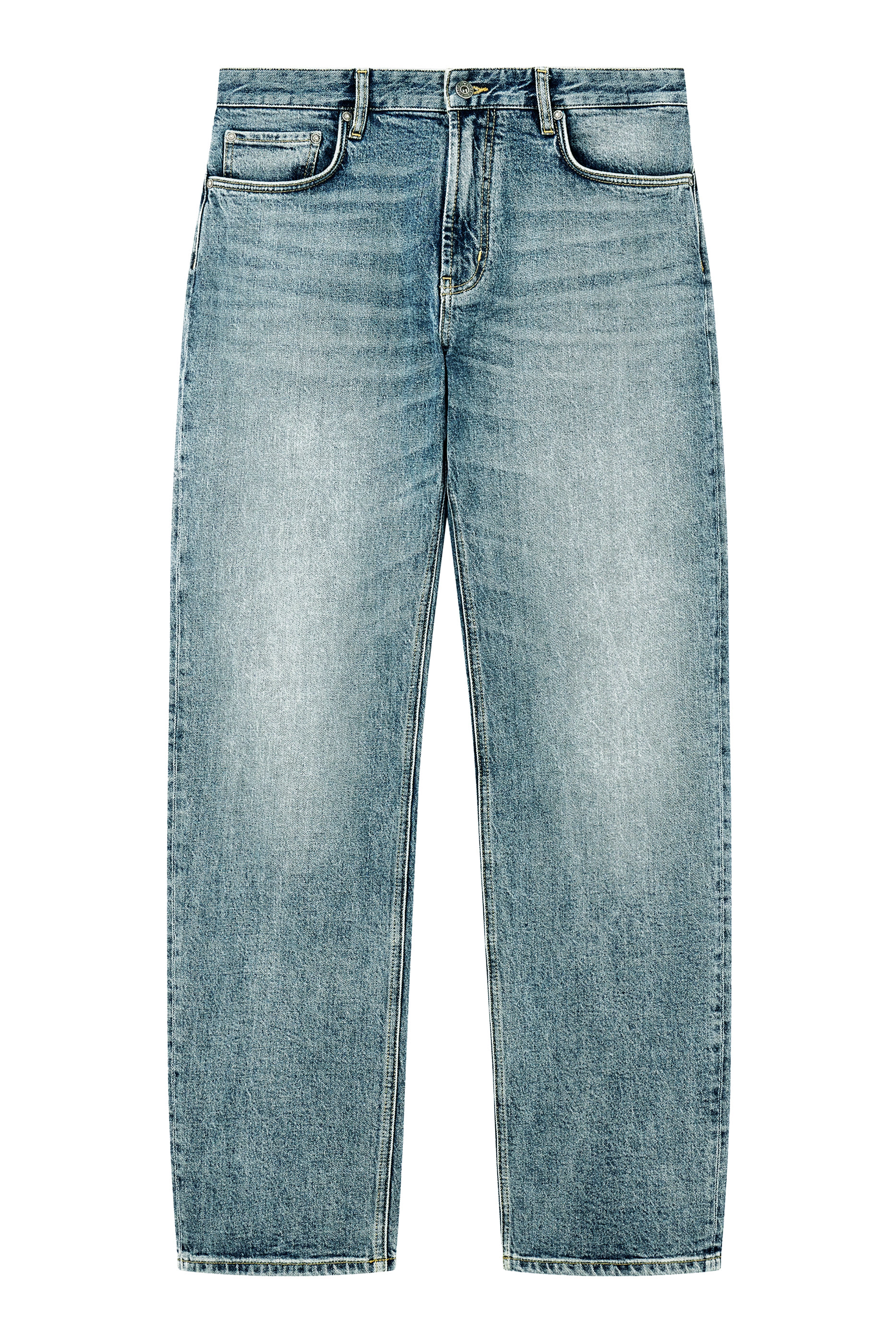 Whiskering Five-Pocket Jeans