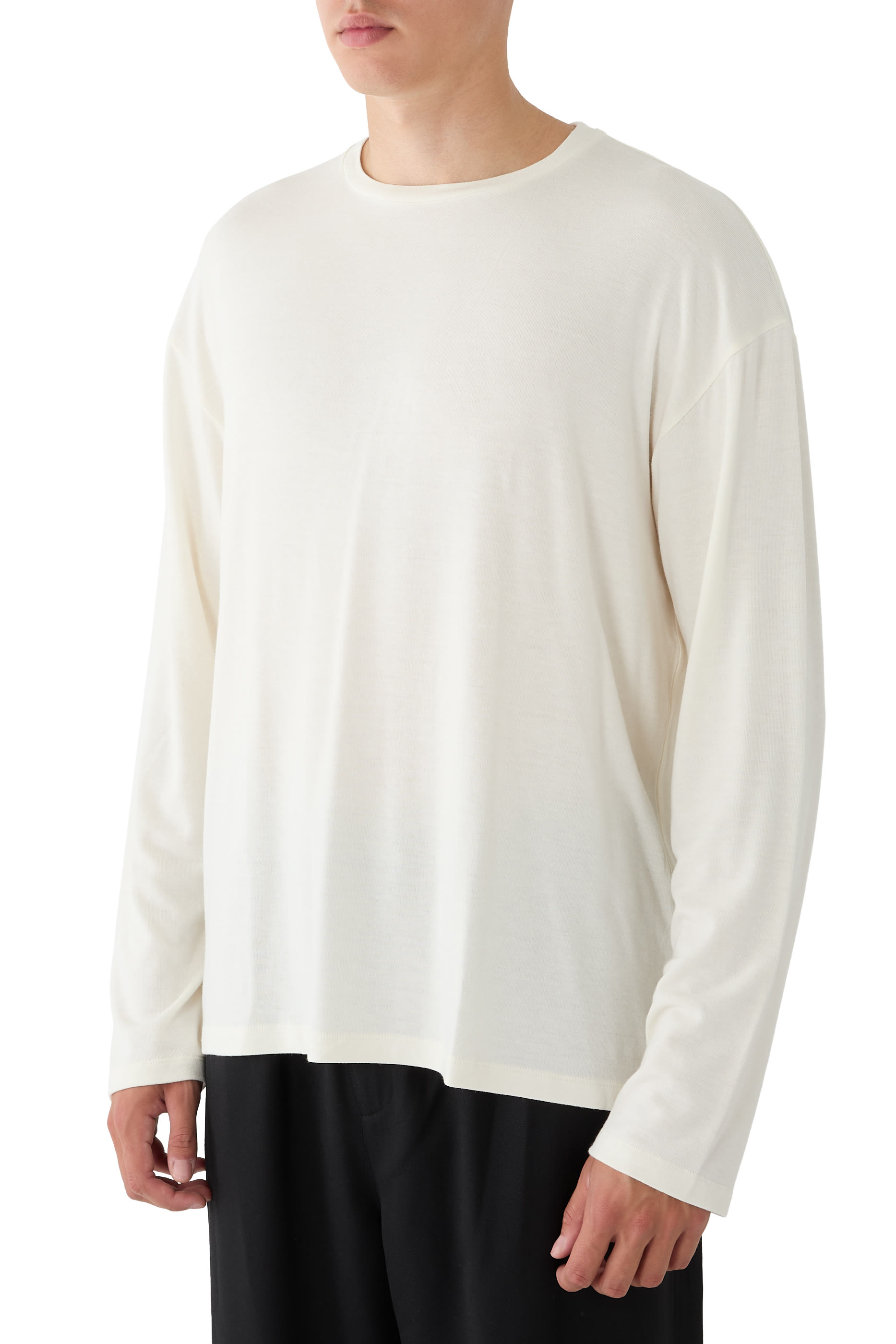 Wool Blend Long Sleeve T-Shirt 