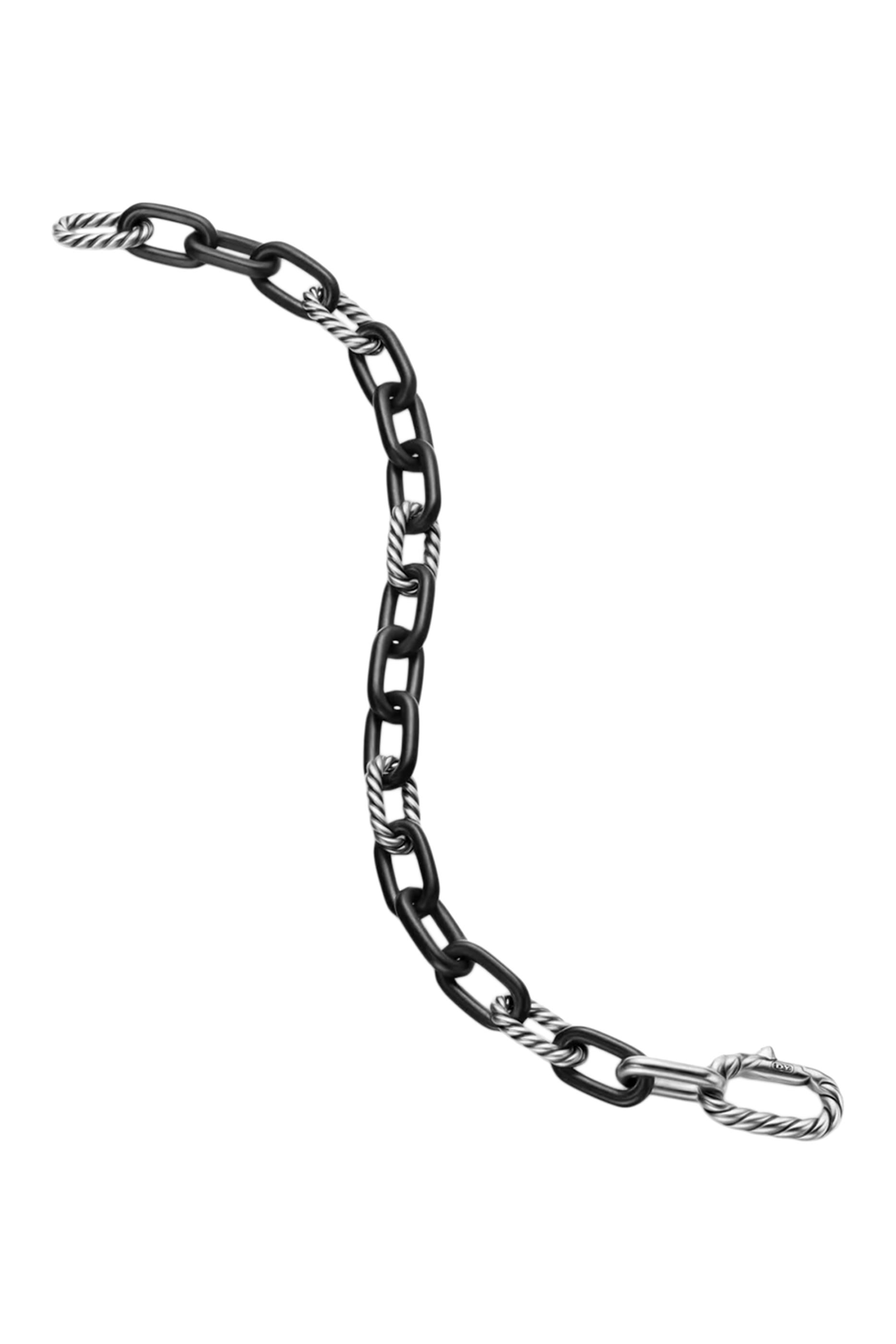 DY Madison® Chain Bracelet, Black Titanium with Sterling Silver