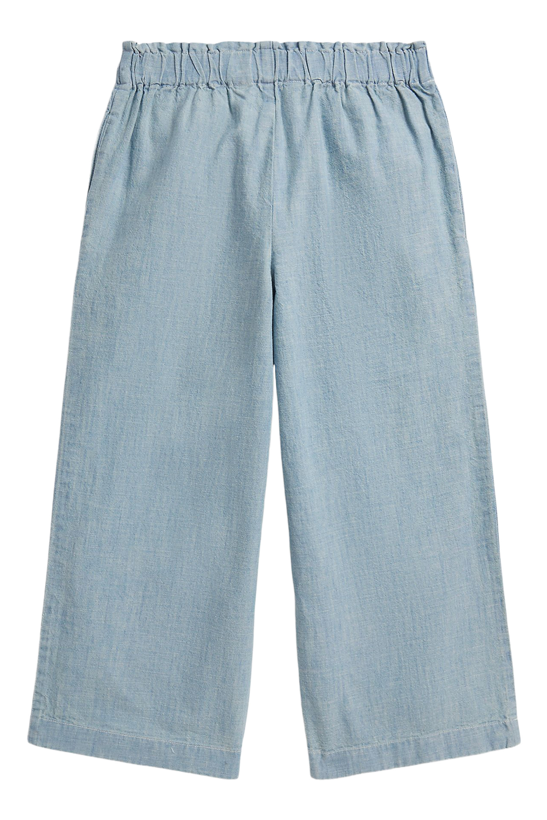 Kids Pony-Embroidered Wide-Leg Trousers