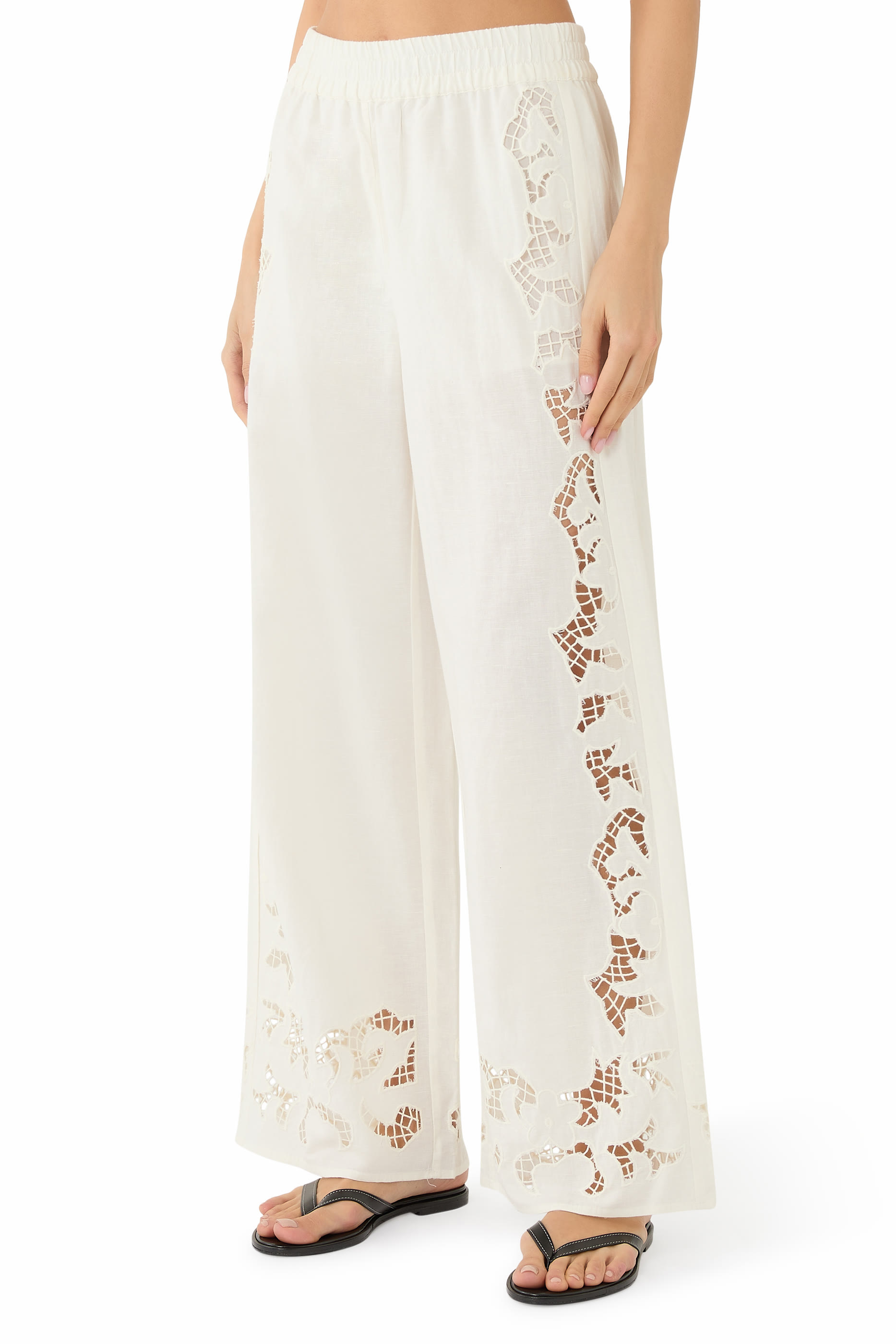 Tanya Eyelet Pull-On Pants