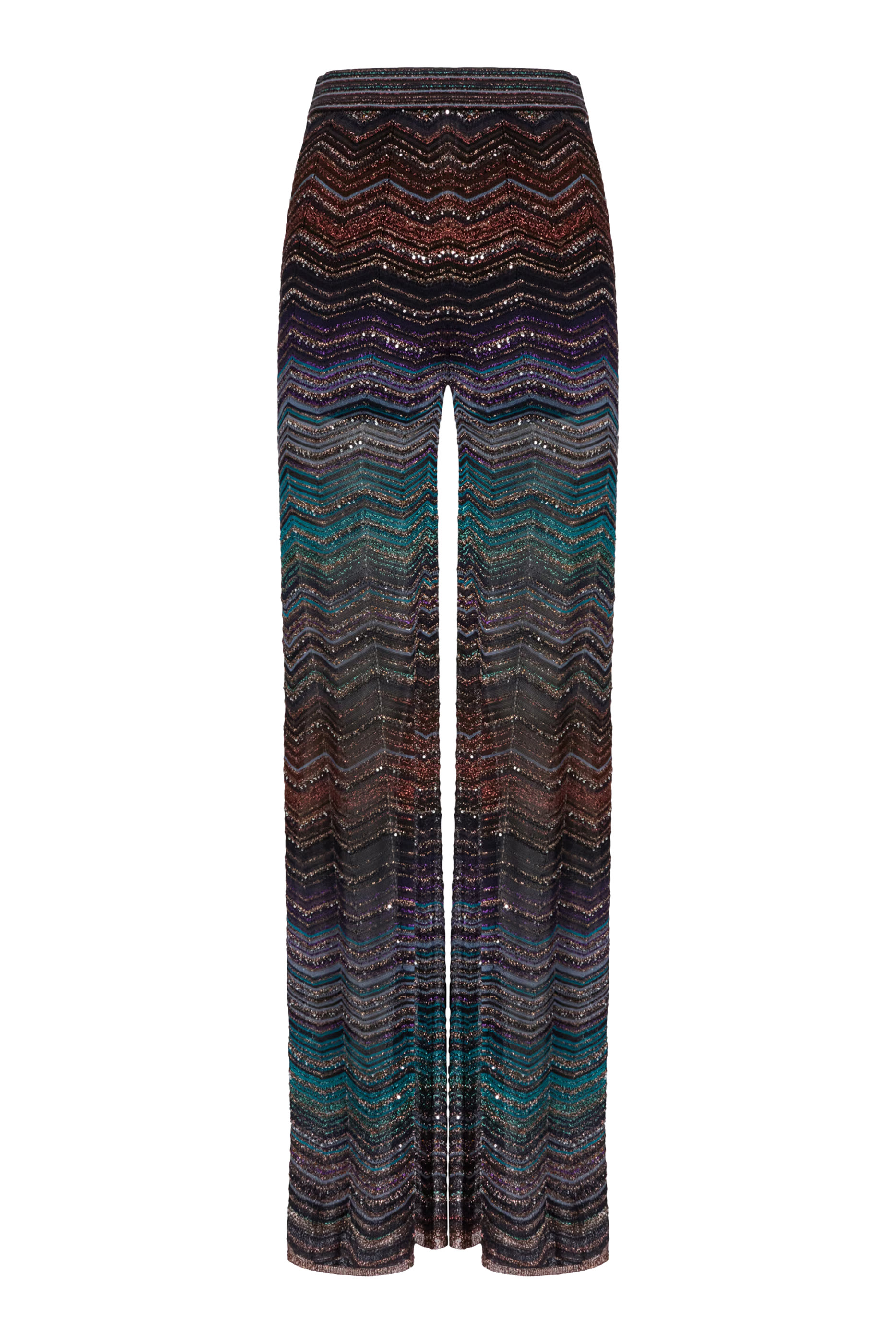  Chevron Lurex Sequinned Wide Leg Pants