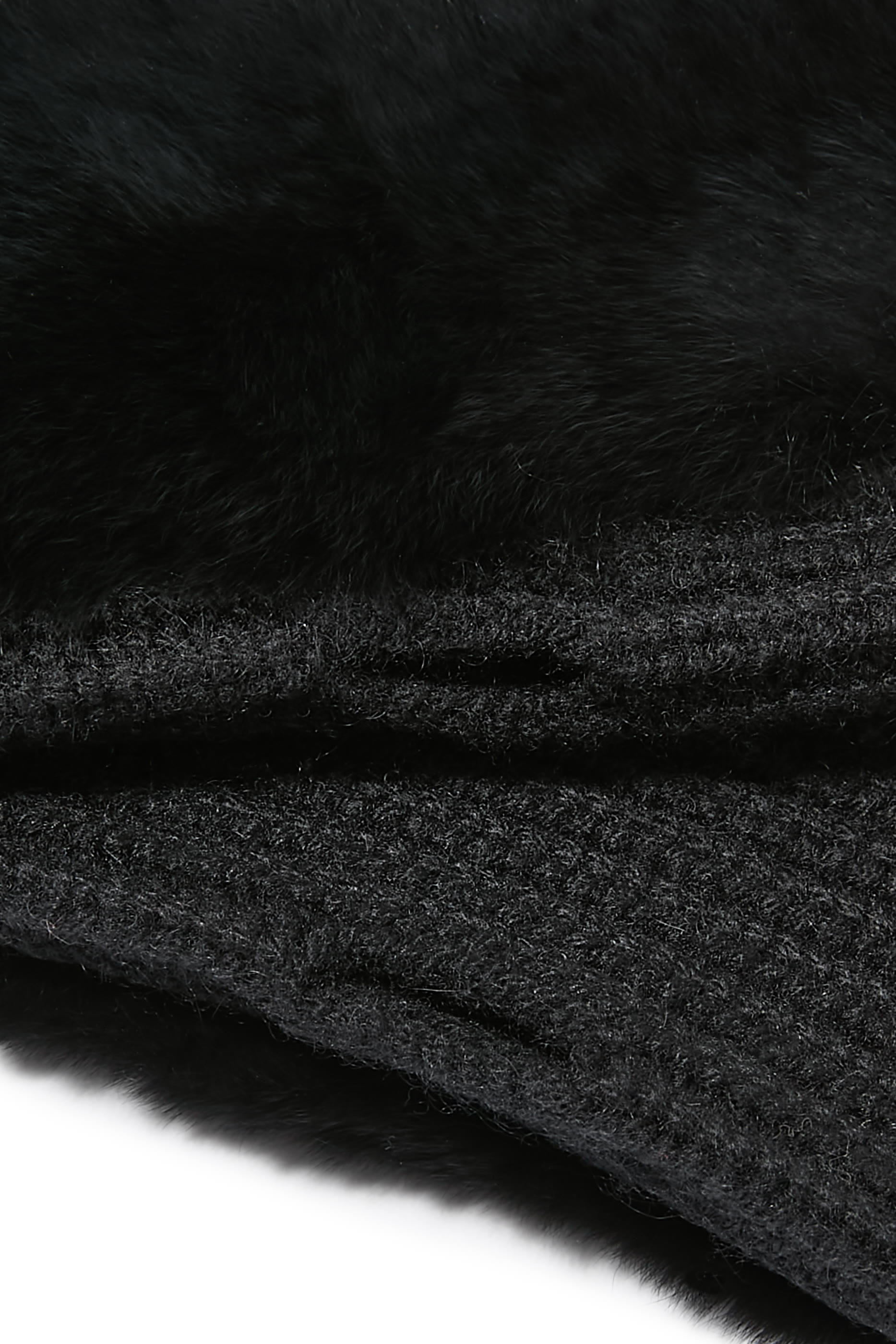Cashmere Wool Knit and Rex Rabbit Fingerless Gloves 