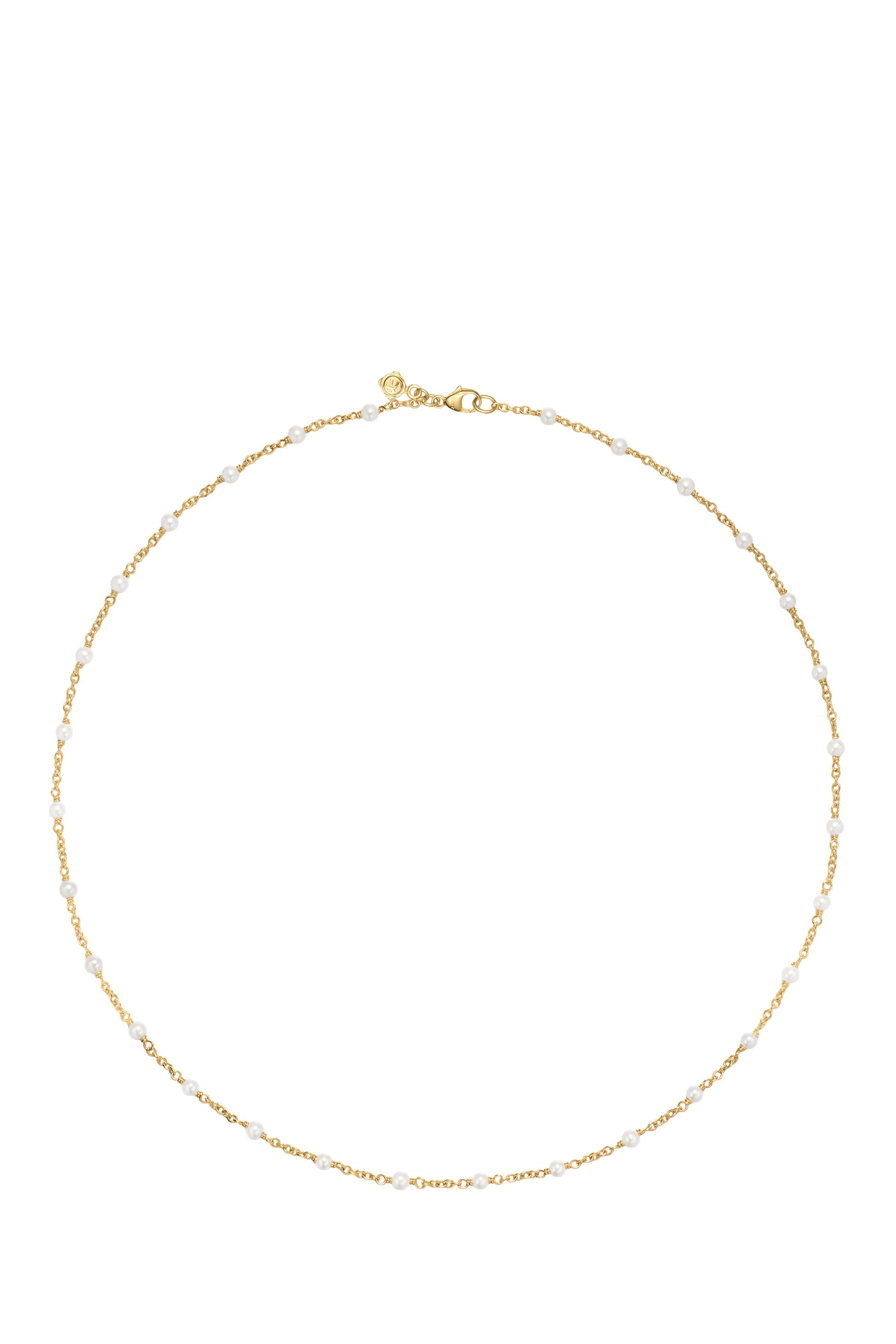 Pearl Classics Station Necklace, 18k Yellow Gold & Pearls