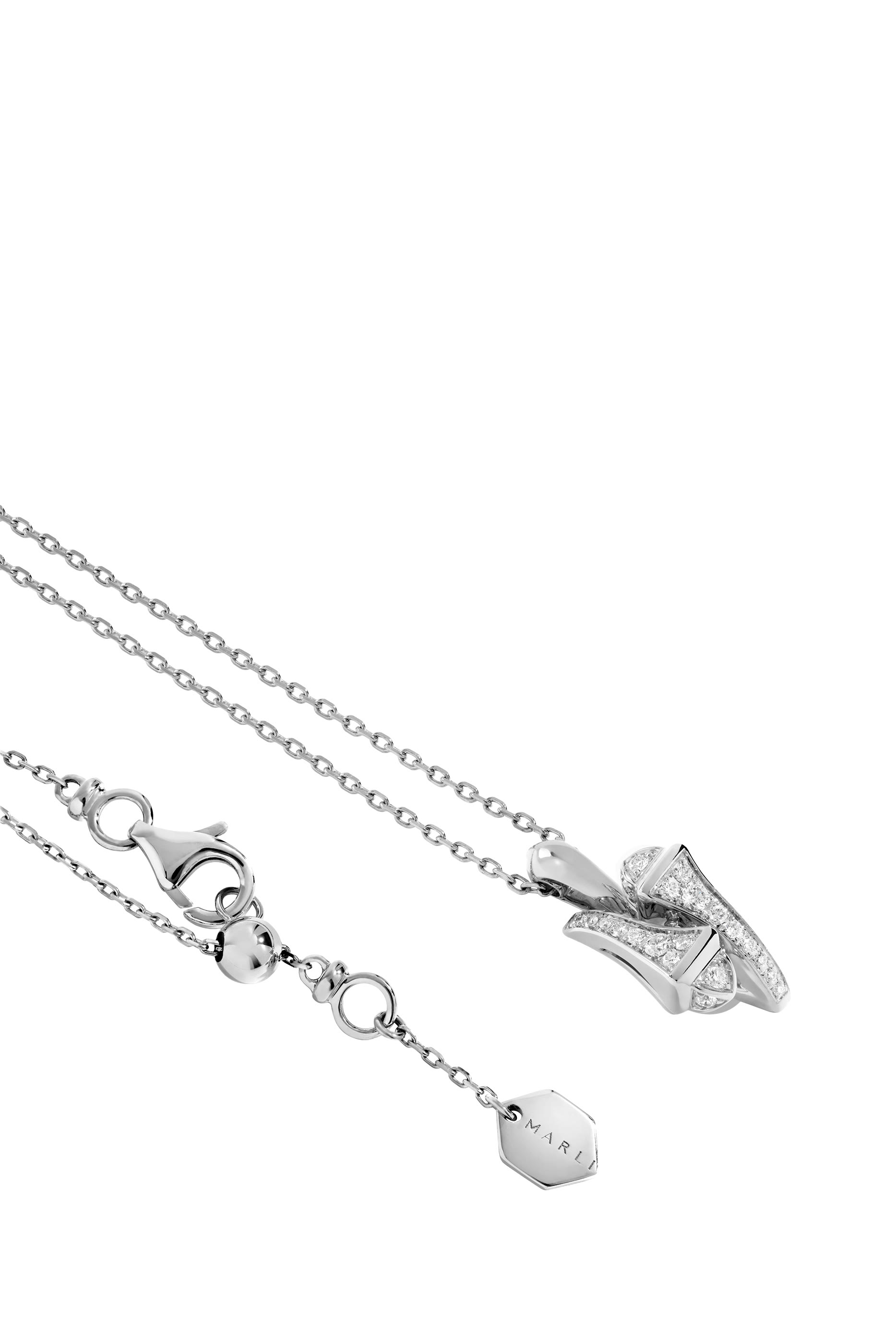 Cleo Huggie Pendant, 18k White Gold & Diamonds