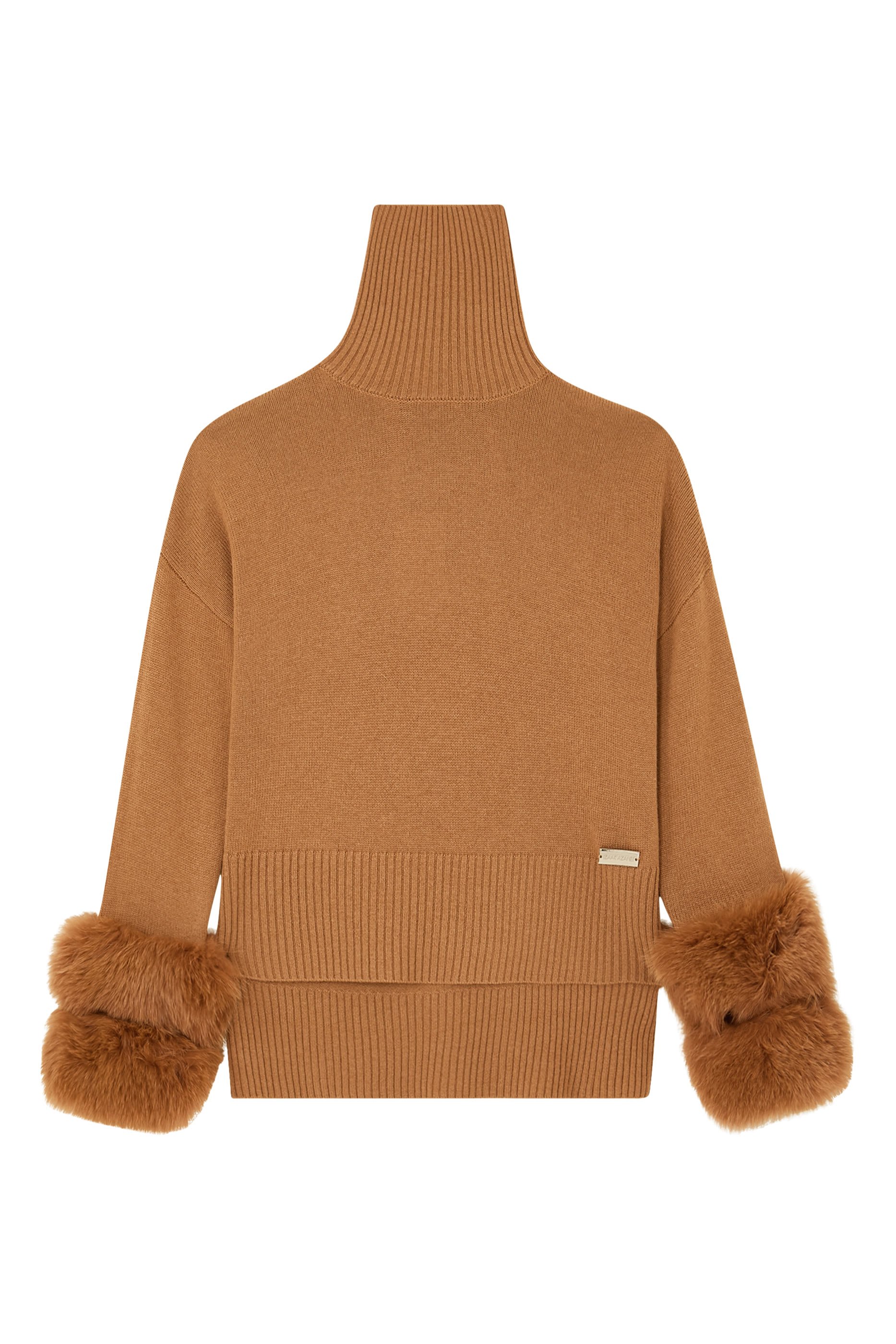 Cropped Roll Neck with Double Ring Fox Cuffs