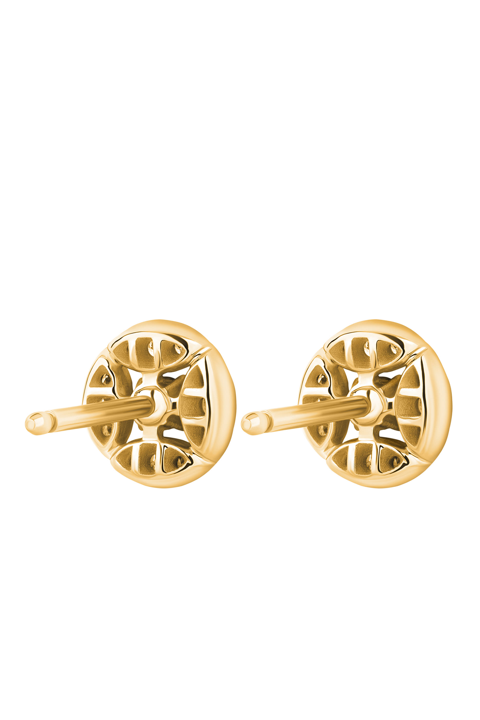 Barq Marquise Circle Stud Earrings, 18k Yellow Gold & Diamonds