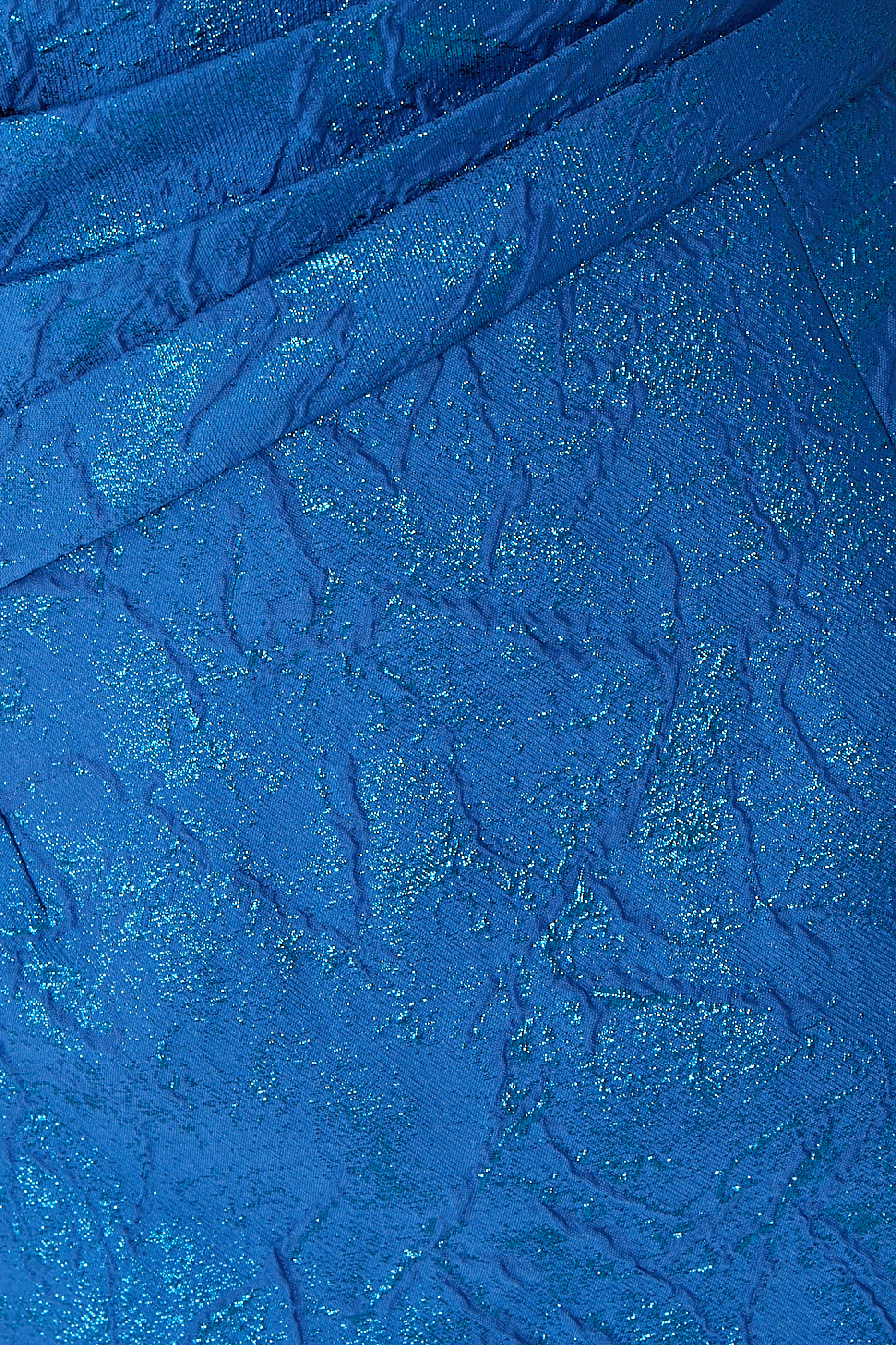 Metallic Jacquard Off-The-Shoulder Portrait Gown