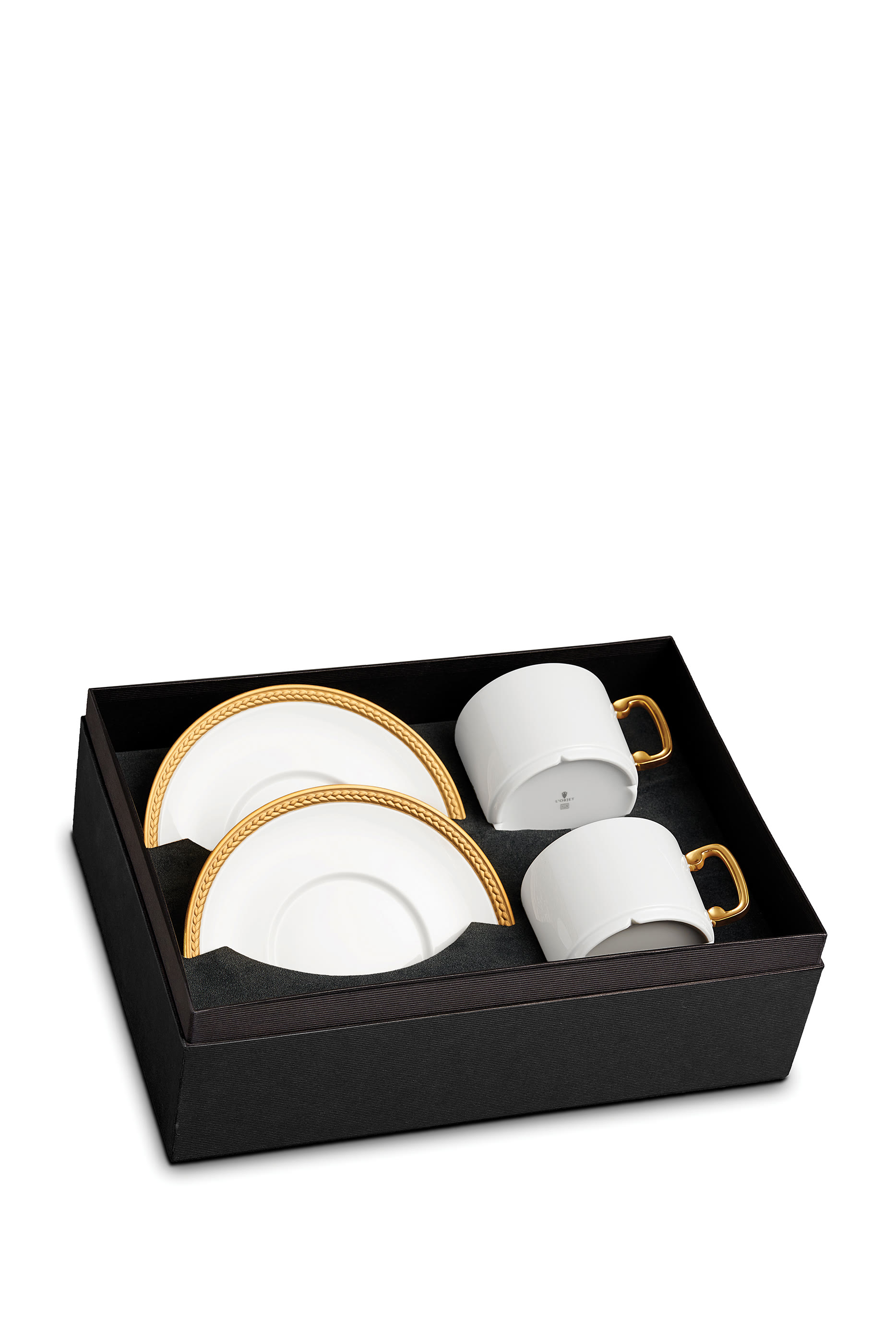 Soie Tress&eacute;e Tea Cup and Saucer Set of Two