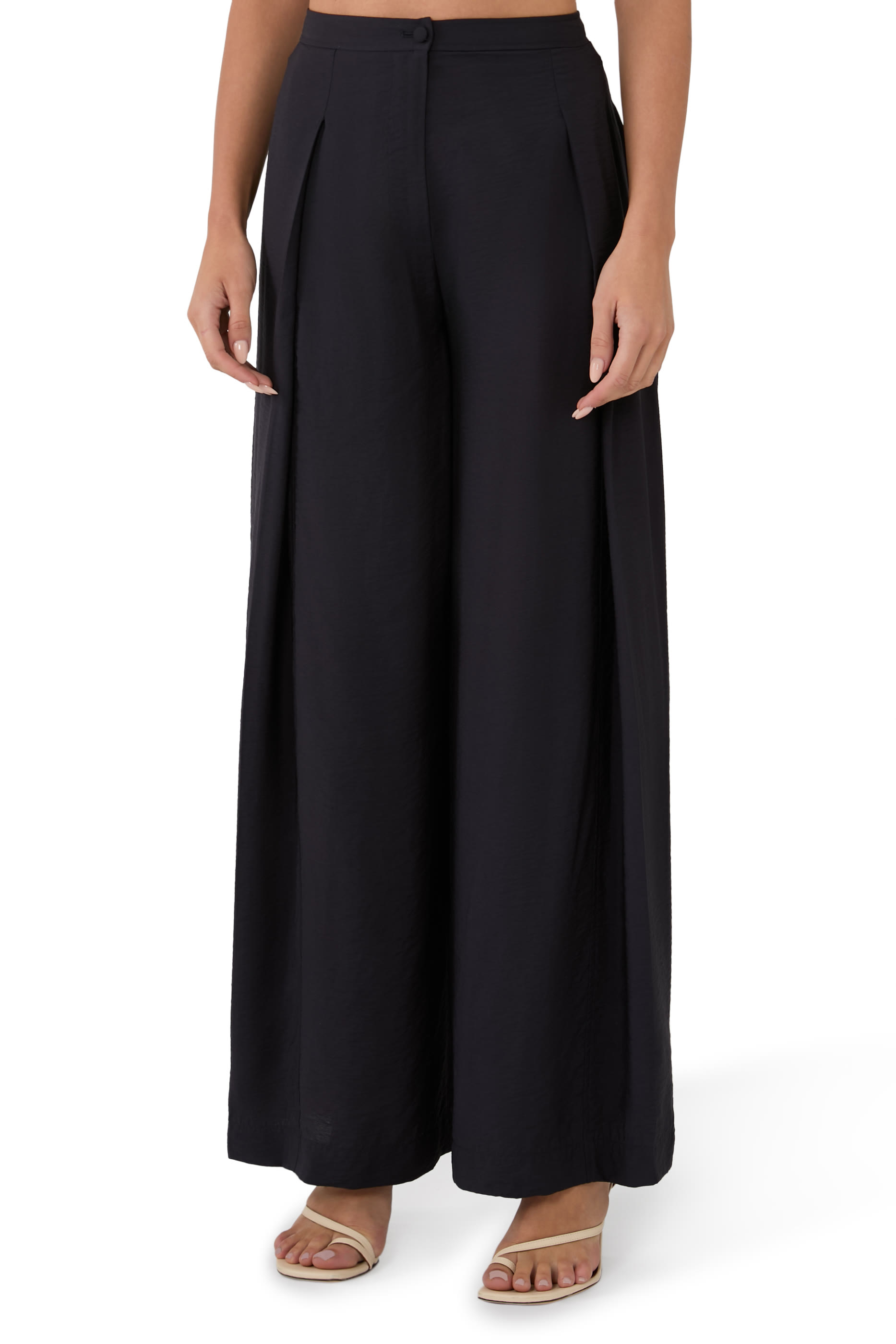 Fluid Techno Rayon Straight-Leg Trousers