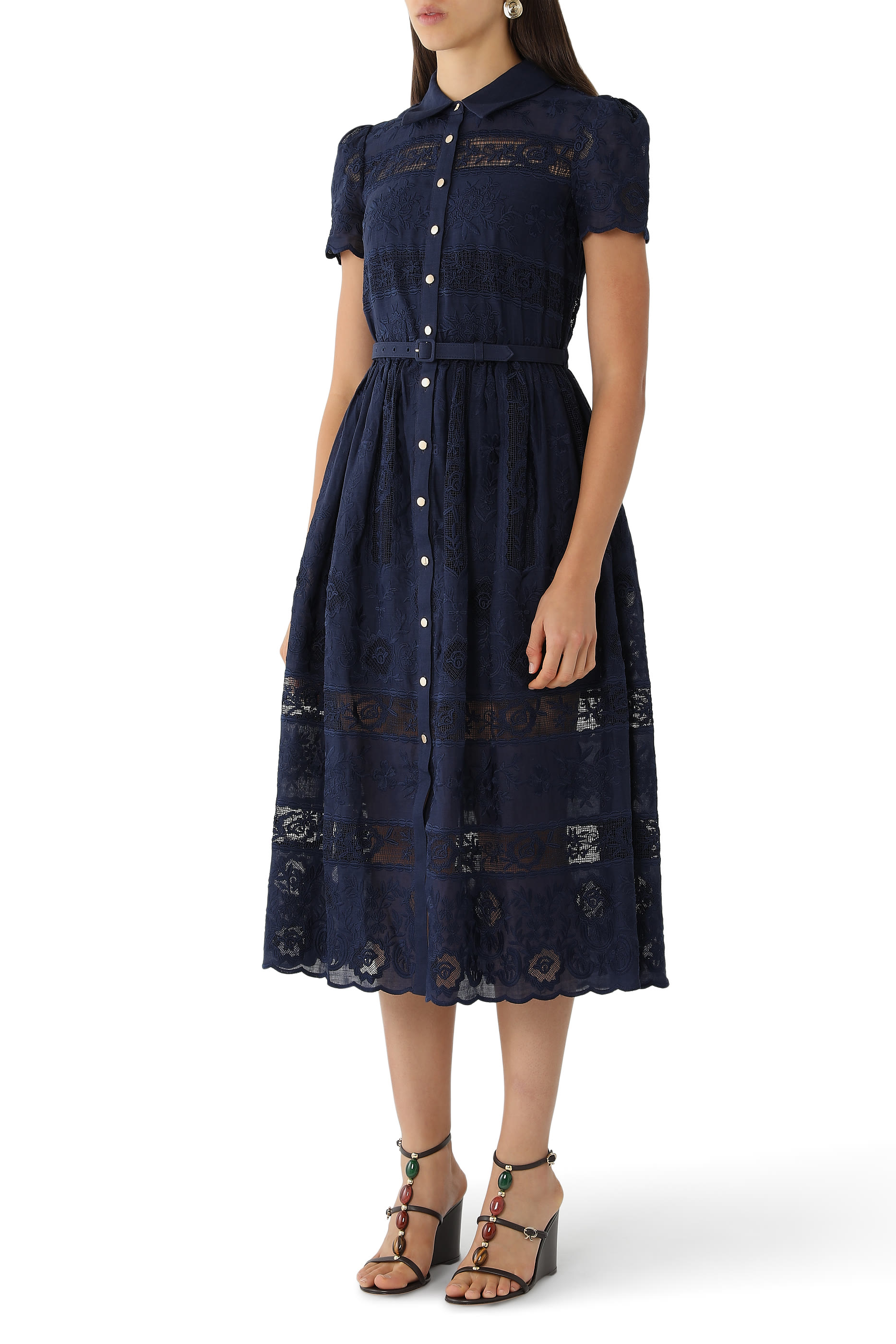 Ramie Collared Midi Dress