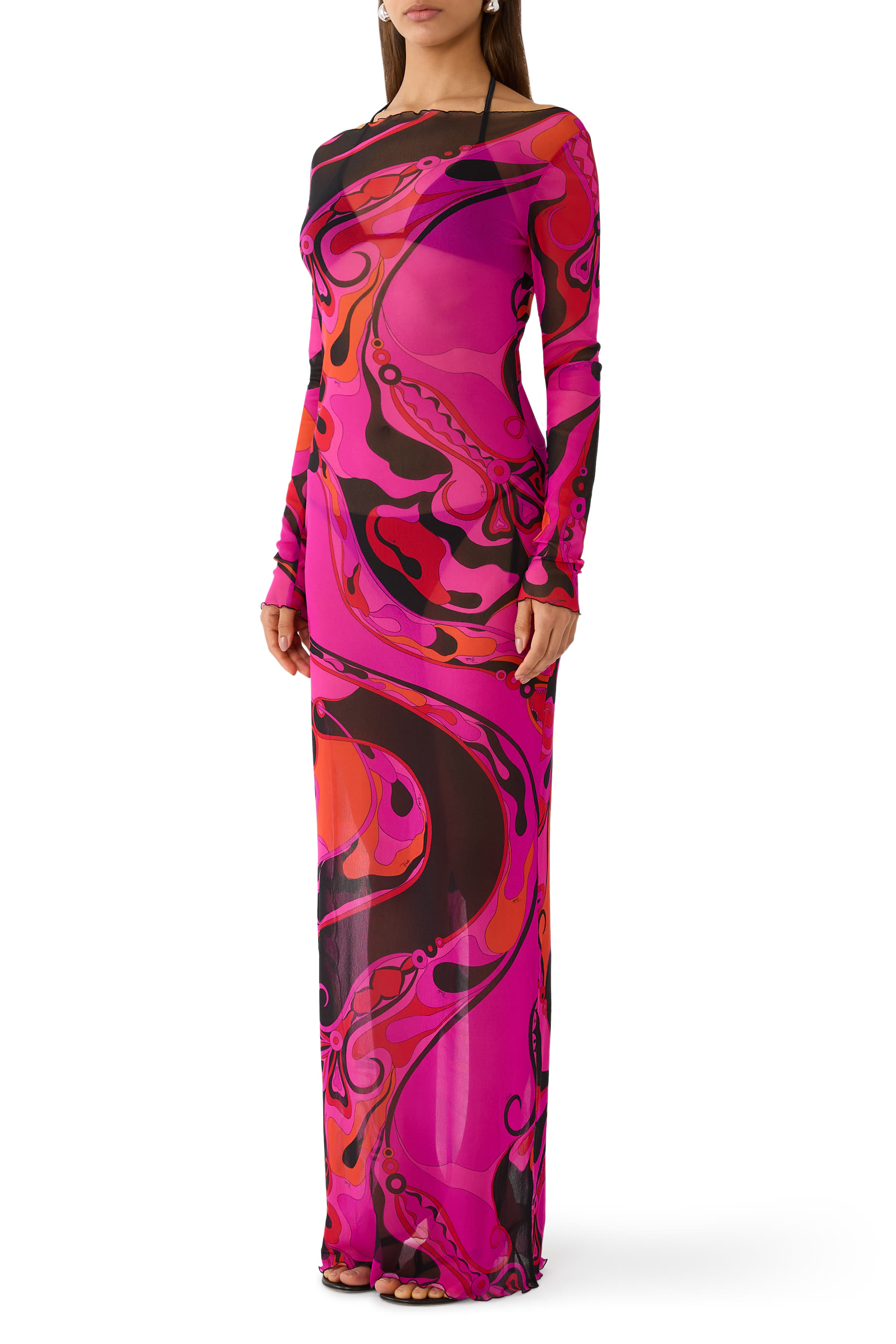 Printed Long Sleeves Dress