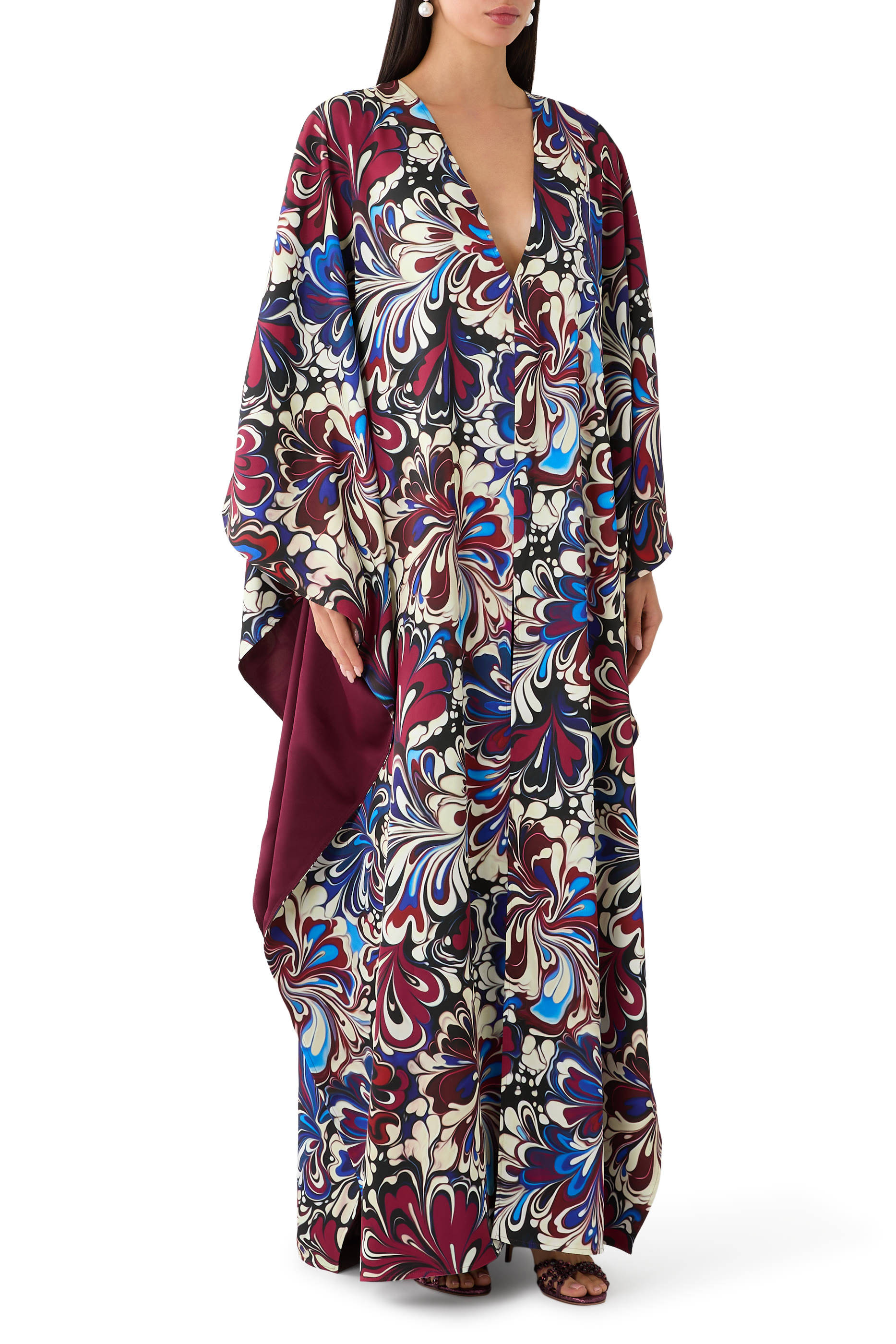 Kira Kaftan Mizutama Marble Claret