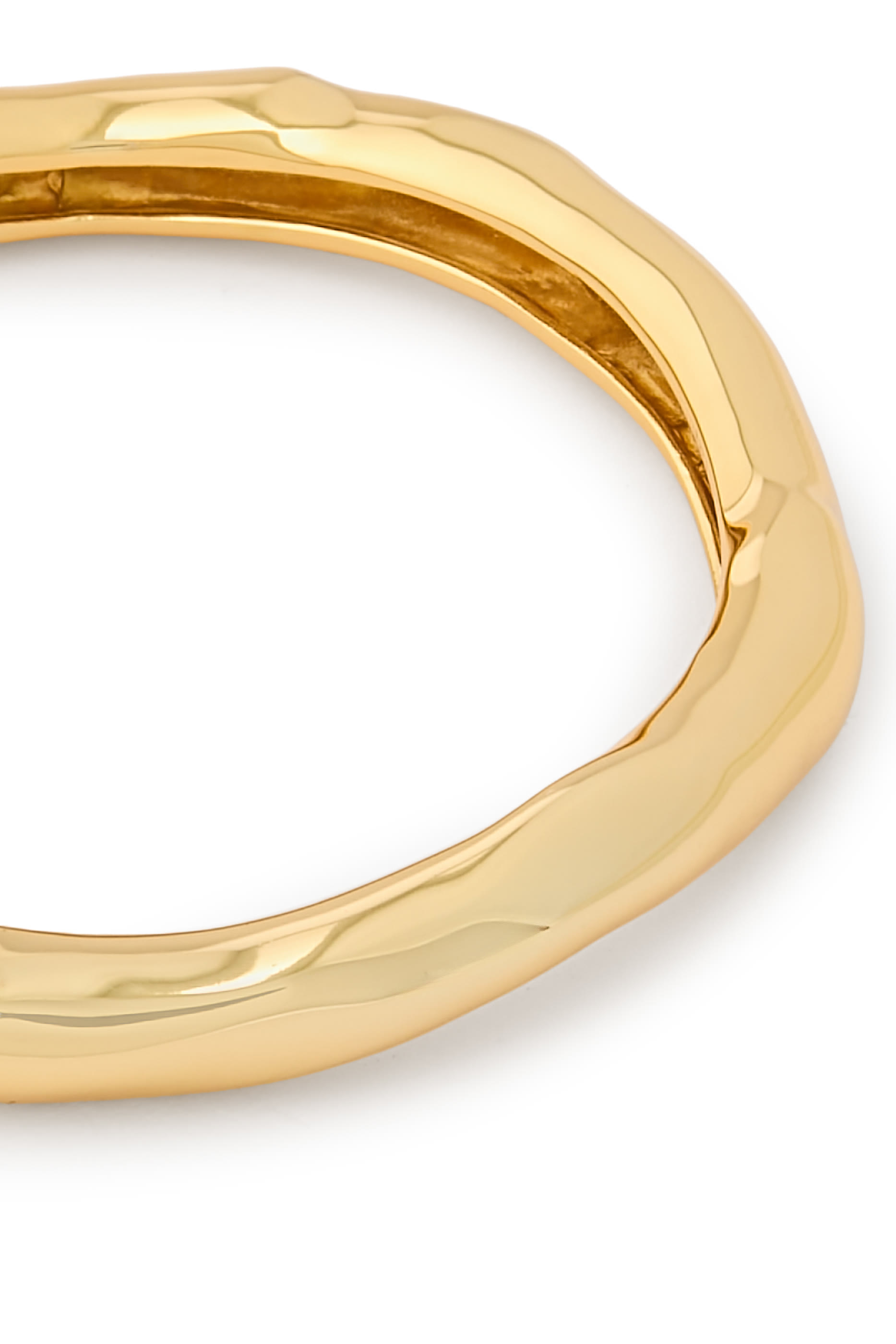 Small Molten Bangle Bracelet, 14K Gold-Plated Brass