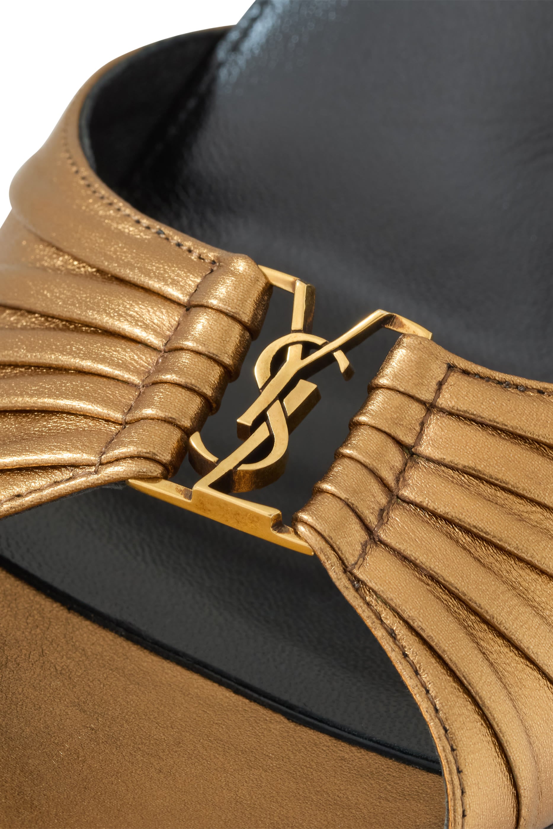 Babylone 90 Mules in Metallic Leather