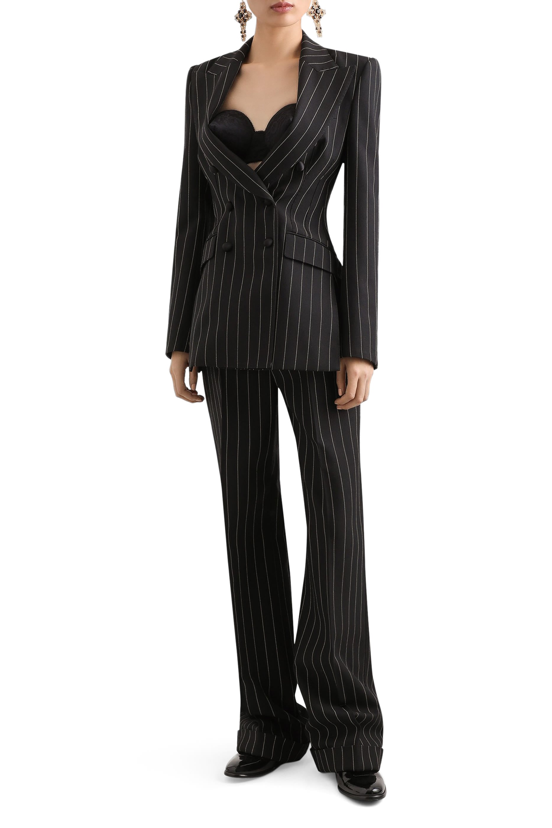 Double-Breasted Pinstripe Wool Jacket 