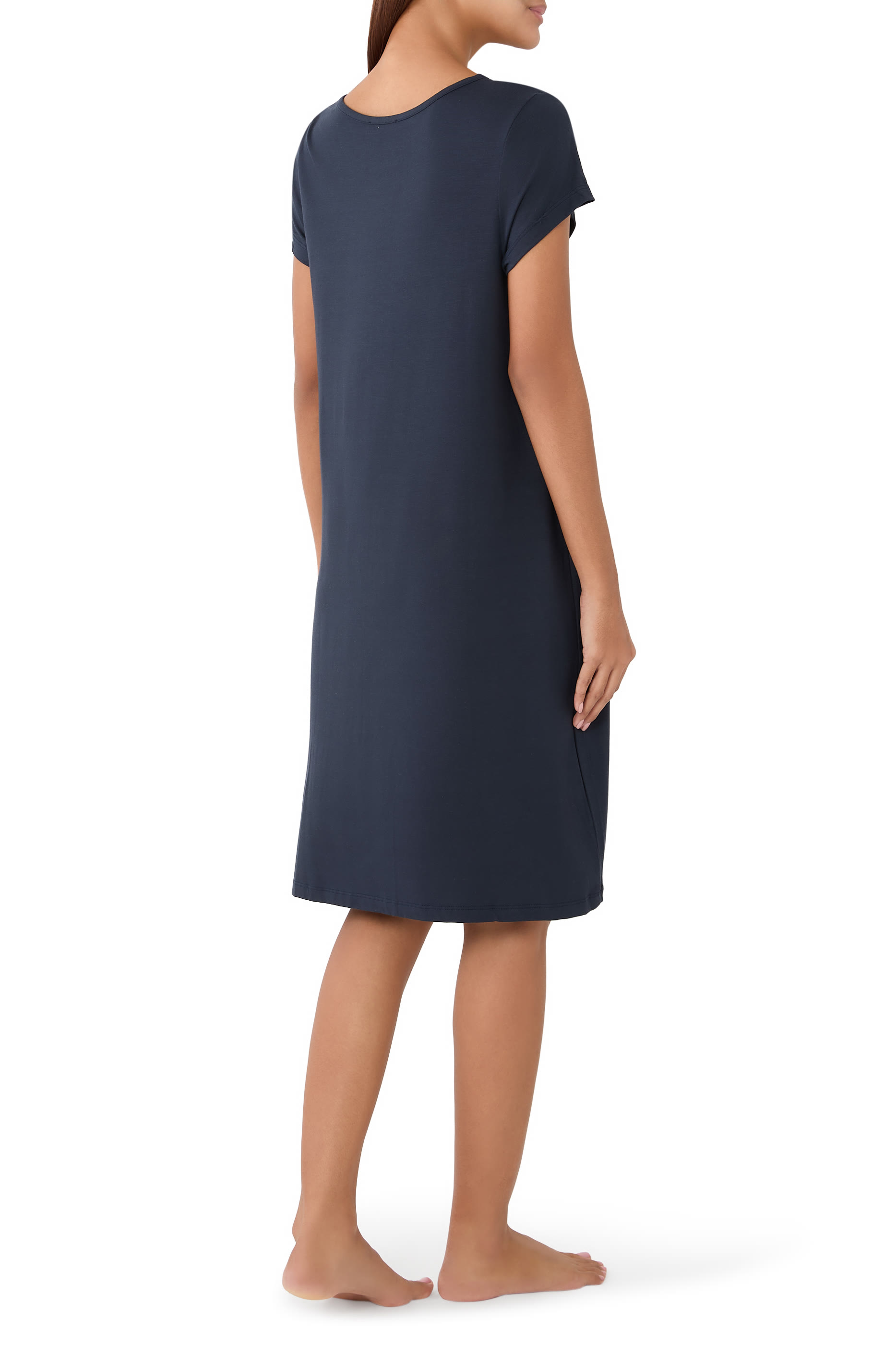 Cooling Jersey V Neck Lace Trim Nightie